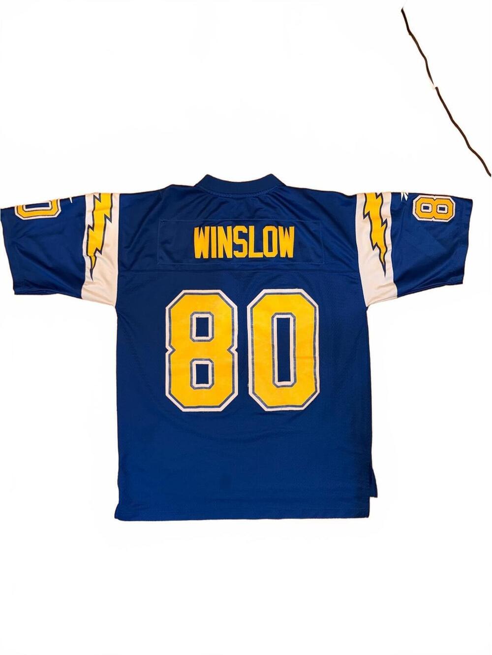 Vintage Reebok Kellen Winslow Chargers Jersey Navy Blue 80 Men’s L
